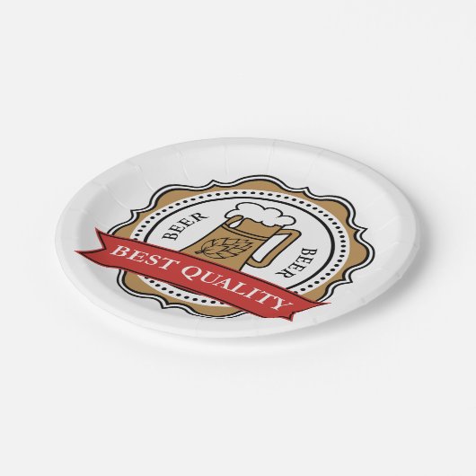ビール最高の質クラフトビール醸造バッジ ペーパープレート (アングル)