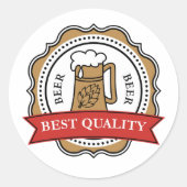 ビール最高の質クラフトビール醸造バッジ ラウンドシール (正面)