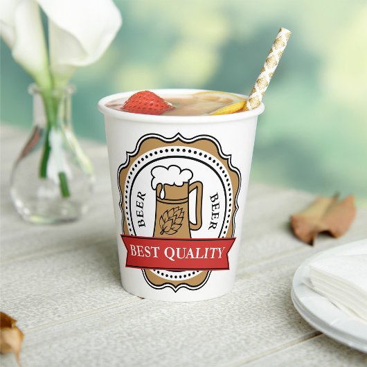 ビール最高の質クラフトビール醸造バッジ 紙コップ