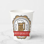 ビール最高の質クラフトビール醸造バッジ 紙コップ (正面)