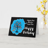 ビール木のバースデー・カード カード (黄色い花)