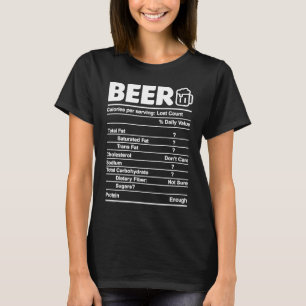 ビール栄養ファクトおもしろいラベルビール愛好家ビールD Tシャツ