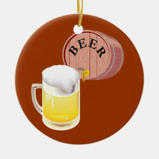 ビール樽およびビールジョッキ セラミックオーナメント
