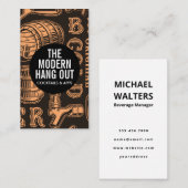 ビール樽とタップ醸造所 | レストラン 名刺 (正面/裏面)