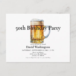 ビール樽生まれの50歳の誕生日パーティー ポストカード