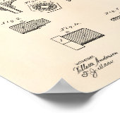 ビール水栓1876特許美術古ピーパー ポスター (角)