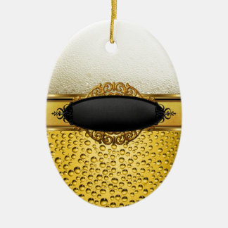ビール泡エール琥珀ドリンク2 セラミックオーナメント