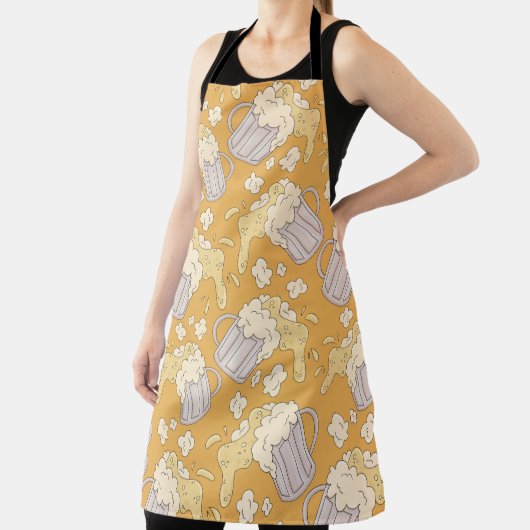 ビール漫画の継ぎ目のない模様のマグカップ。アルコールdr エプロン (インサイチュ)