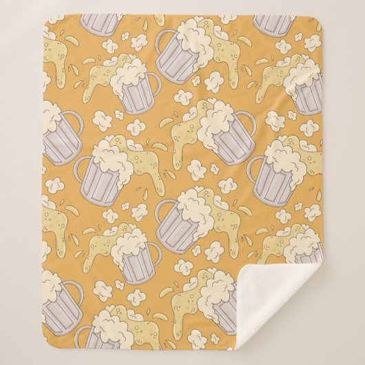 ビール漫画の継ぎ目のない模様のマグカップ。アルコールdr シェルパブランケット (正面)