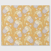 ビール漫画の継ぎ目のない模様のマグカップ。アルコールdr ラッピングペーパー (フラット)