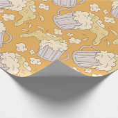 ビール漫画の継ぎ目のない模様のマグカップ。アルコールdr ラッピングペーパー (角)
