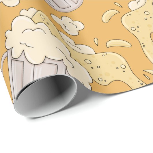 ビール漫画の継ぎ目のない模様のマグカップ。アルコールdr ラッピングペーパー (ロールコーナー)