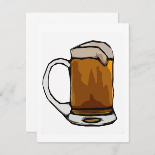ビール漫画アート招待状-ビール招待状 招待状 (正面/裏面)