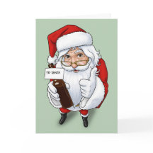 ビール片手のユーモラスなサンタでメリークリスマス
