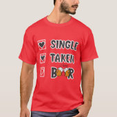 ビール独身のを飲む Tシャツ (正面)