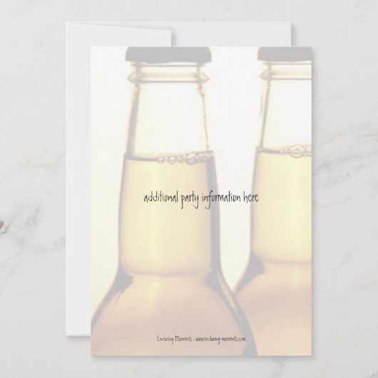 ビール瓶のバースデーパーティ招待状 招待状 (裏面)