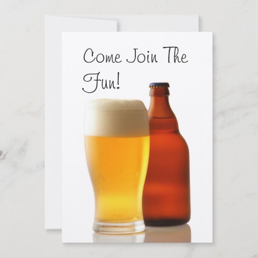 ビール瓶の独身パーティー招待状 招待状 (正面)