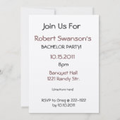 ビール瓶の独身パーティー招待状 招待状 (裏面)