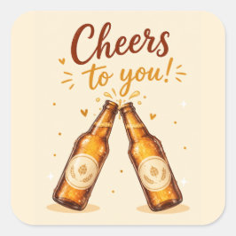ビール瓶の誕生日お祝い スクエアシール