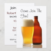 ビール瓶独身パーティーの招待状 招待状 (正面/裏面)