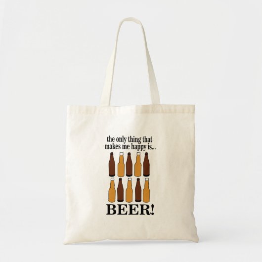 ビール瓶 楽しいビール トートバッグ (正面)