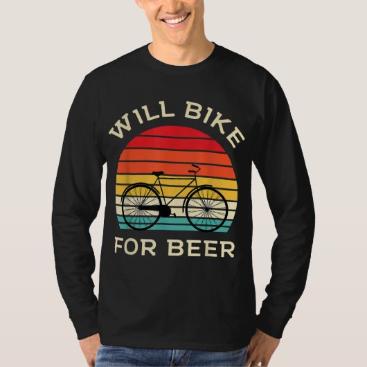 ビール用ウィルおもしろいバイク – サイクリング&ビール愛好家 Tシャツ (正面)