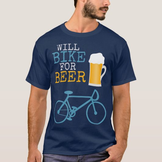 ビール用ウィルサイクリングサイクリング自転車スタイン Tシャツ (正面)