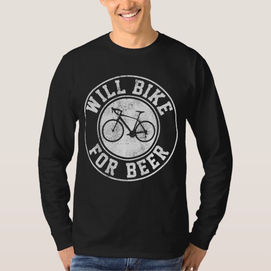 ビール用ウィル自転車 – Beer Road Bike おもしろい Cycli Tシャツ (正面)