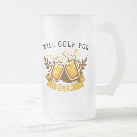 ビール用WILL GOLF |カスタマイズ可能 フロストグラスビールジョッキ (右)