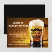 ビール男子たちの夜の独身最後の宴　バチェラーパーティーへの招待 招待状 (正面/裏面)