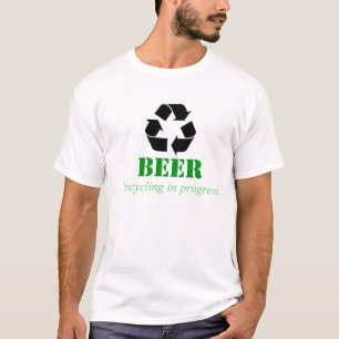 ビール発言を用いるおもしろいなリサイクルのTシャツ Tシャツ