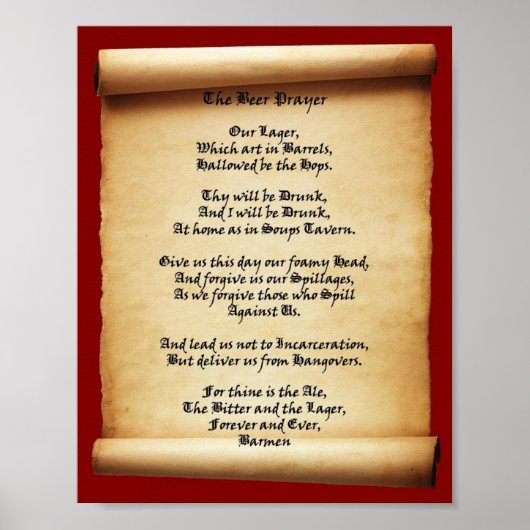 ビール祈りの言葉スプスタバーン ポスター (正面)