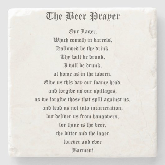 ビール祈りの言葉 ストーンコースター (正面)