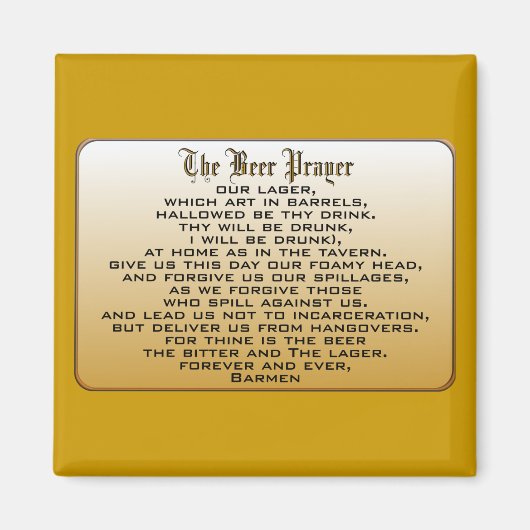 ビール祈りの言葉 マグネット (正面)
