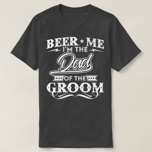 ビール私は新郎ドリンカービールのパパWed Tシャツ (デザイン正面)