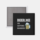 ビール私は結婚する新郎おもしろい独身男性Br マグネット (正面/裏面)