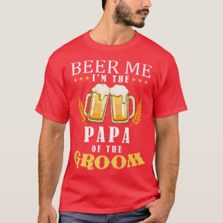 ビール私パパ新郎の飲みチームの結婚Paの Tシャツ