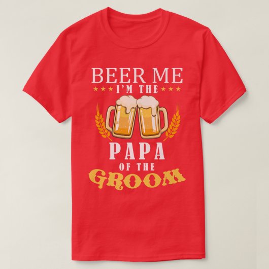 ビール私パパ新郎の飲みチームの結婚Paの Tシャツ (デザイン正面)