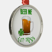 ビール私私はアイルランド語です メタルオーナメント (右)