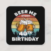 ビール私40歳の誕生日 スクエア名刺 (正面)
