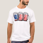 ビール米国国旗7月4日男性女性Merica U Tシャツ (正面)