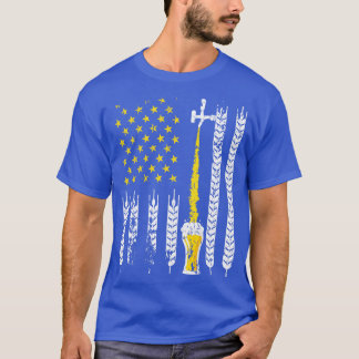 ビール米州旗7月4日アメリカ合衆国醸造所 Tシャツ