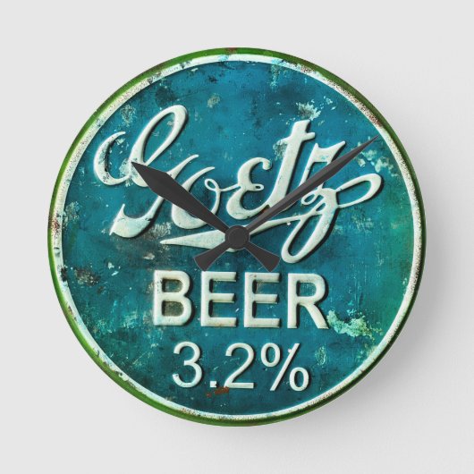 ビール素朴ボトルキャップ ラウンド壁時計 (正面)