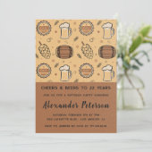 ビール素朴22th誕生日招待状メンズ 招待状 (スタンド正面)