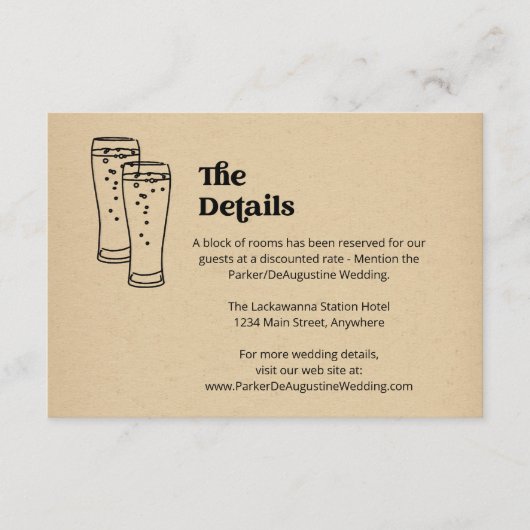 ビール結婚情報詳細エンクロージャカード エンクロージャーカード (正面)