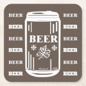 ビール缶 スクエアペーパーコースター (正面)
