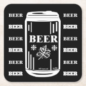 ビール缶 スクエアペーパーコースター (正面)