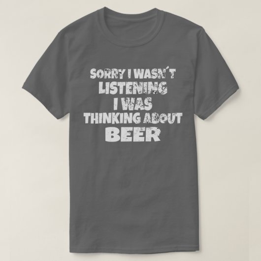 ビール考えるについて Tシャツ (デザイン正面)