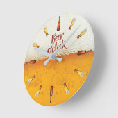 ビール背景の柱時計 ラウンド壁時計 (傾斜)