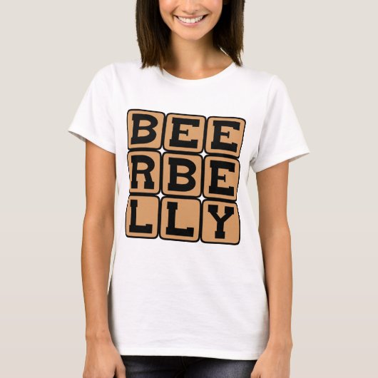 ビール腹、ビールを飲む副作用 Tシャツ (正面)